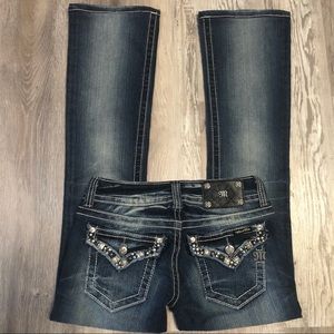 MISS ME Crystal Studded Boot Cut Jeans Siz…